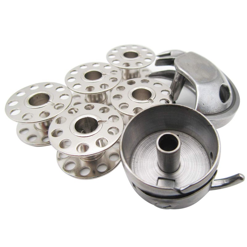 ckpsms علامة ckpsms -#KP-19036 ماكينة خياطة منزلية مع خطاف المكوك، علبة البوبين + 5 بوبينات متوافقة مع سينجر، إيلنا، براذر - Image 2